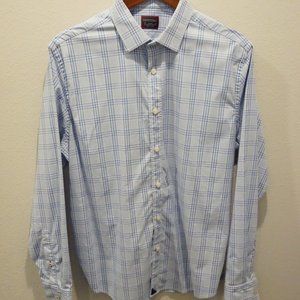 Men's Large Blue Plaid Untuckit Shirt